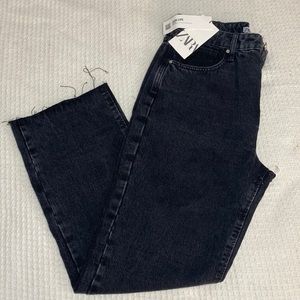 Zara High-Rise Straight Leg Jeans